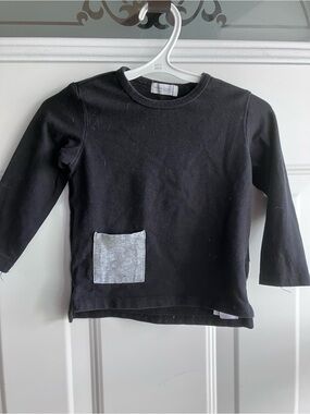 Miles black grey pocket long sleeve shirt 18 months